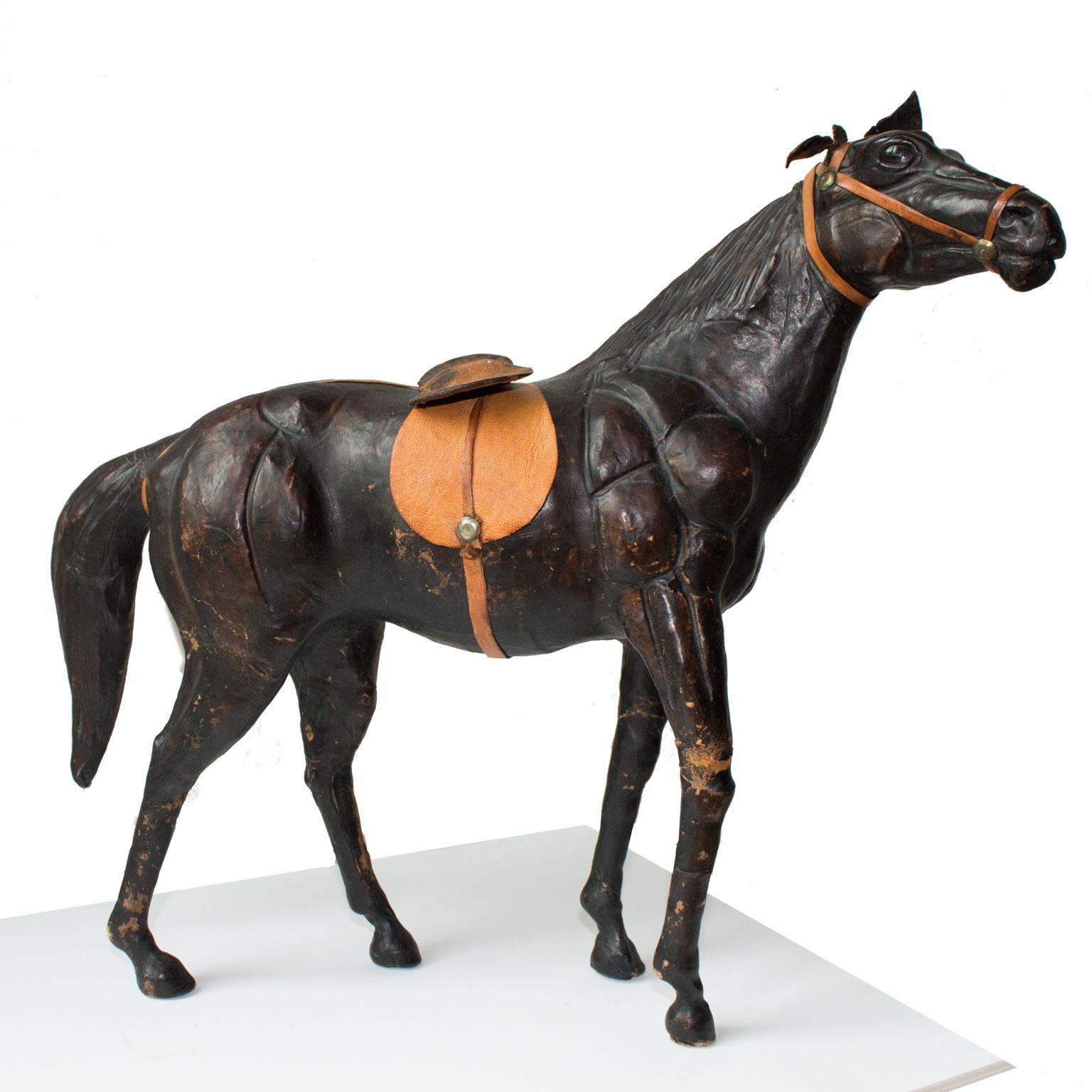 Rustic Decorative Leather Horse Model