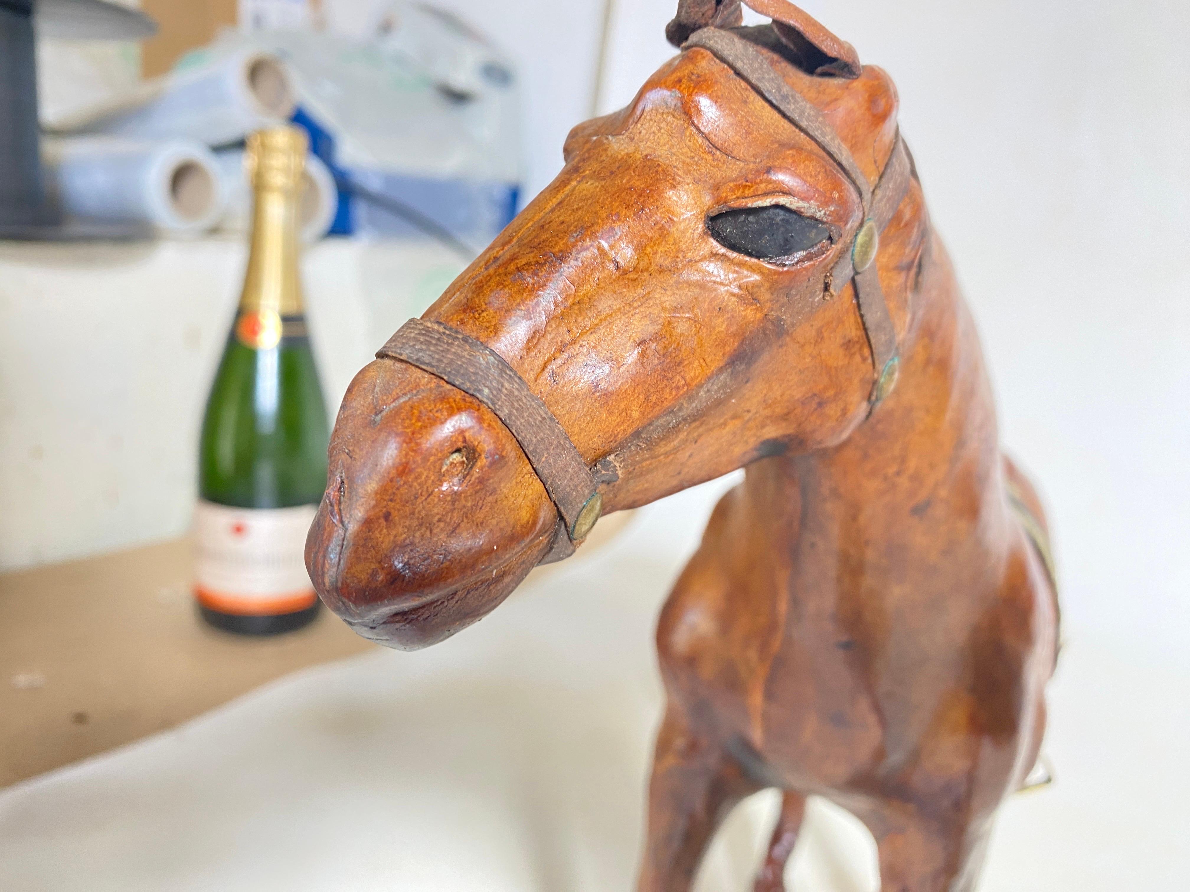 Hand-Crafted Decorative Leather Horse Model For Sale