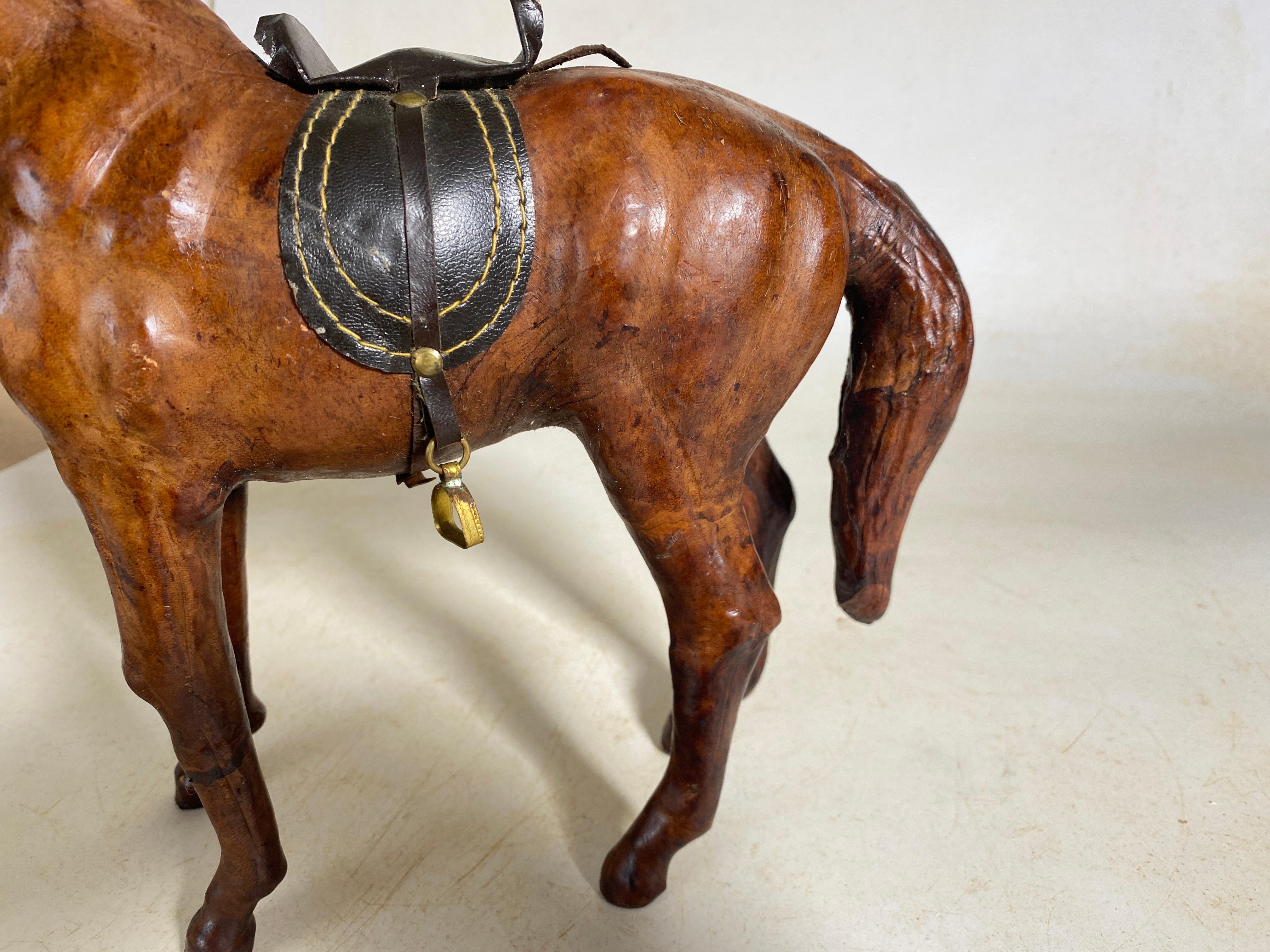 20th Century Decorative Leather Horse Model For Sale