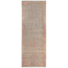 Ancien tapis persan Malayer persan. Taille : 6 pieds 8 po. x 18 pieds 7 po.