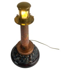 Lampe de table décorative en cuivre et laiton, début du 20e siècle