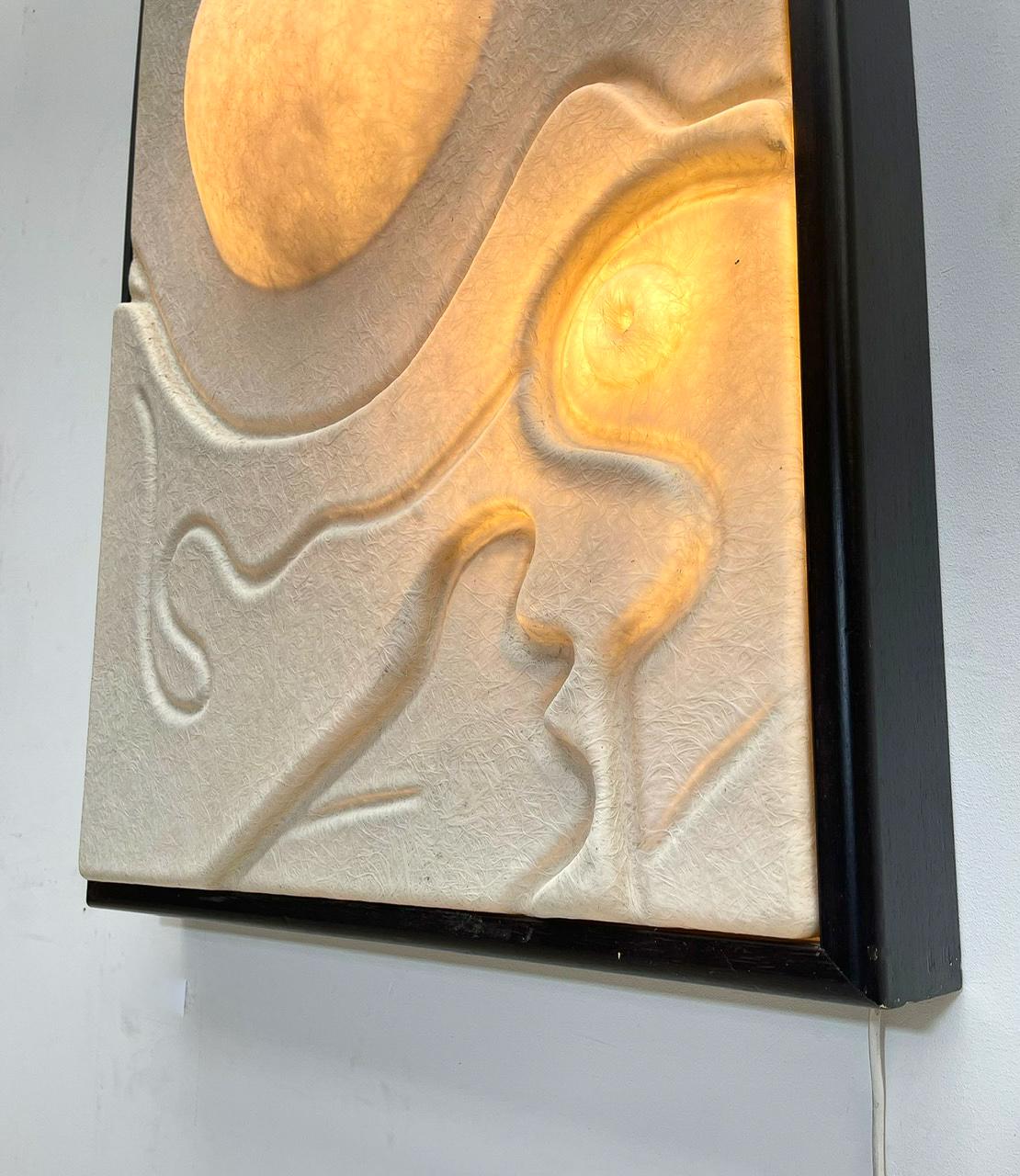 Decorative Lightning Wood and Fiberglass Panel, 1980s For Sale 3