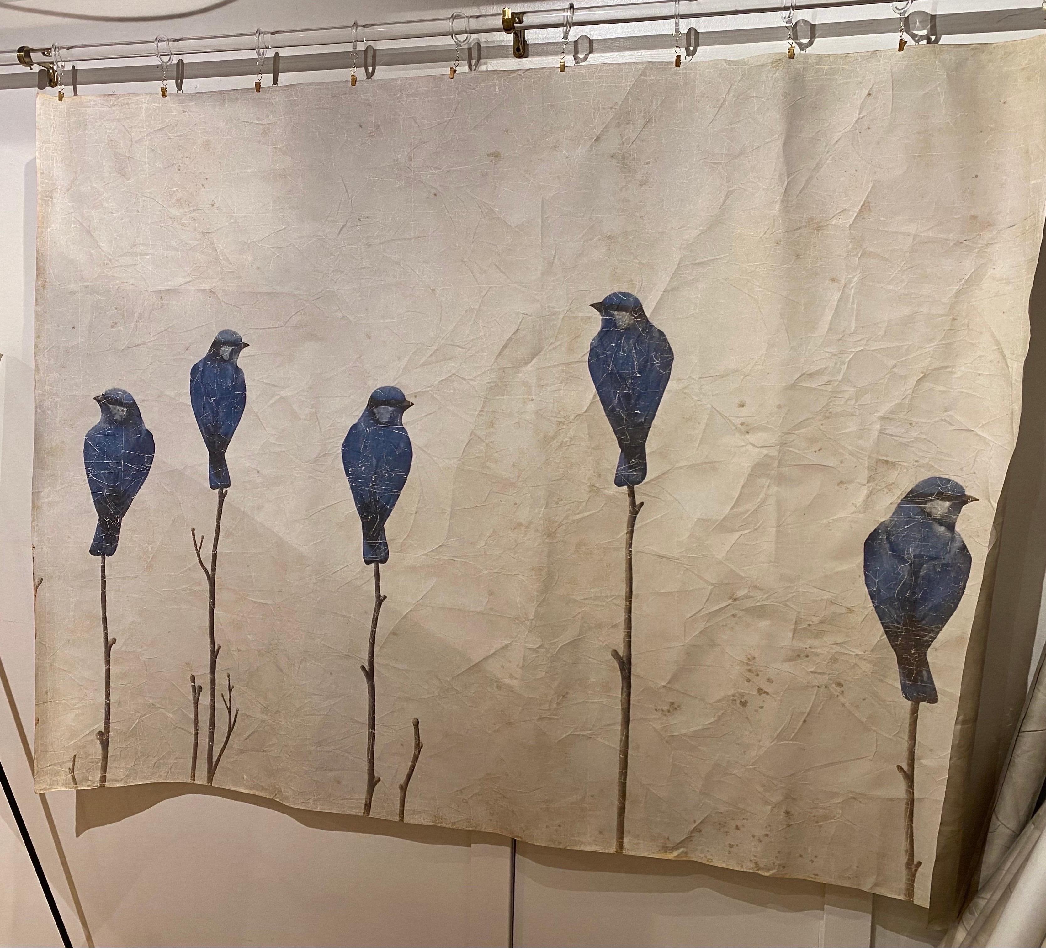 Français Panneaux de papier peint décoratifs français à tirage limité représentant des oiseaux en vente