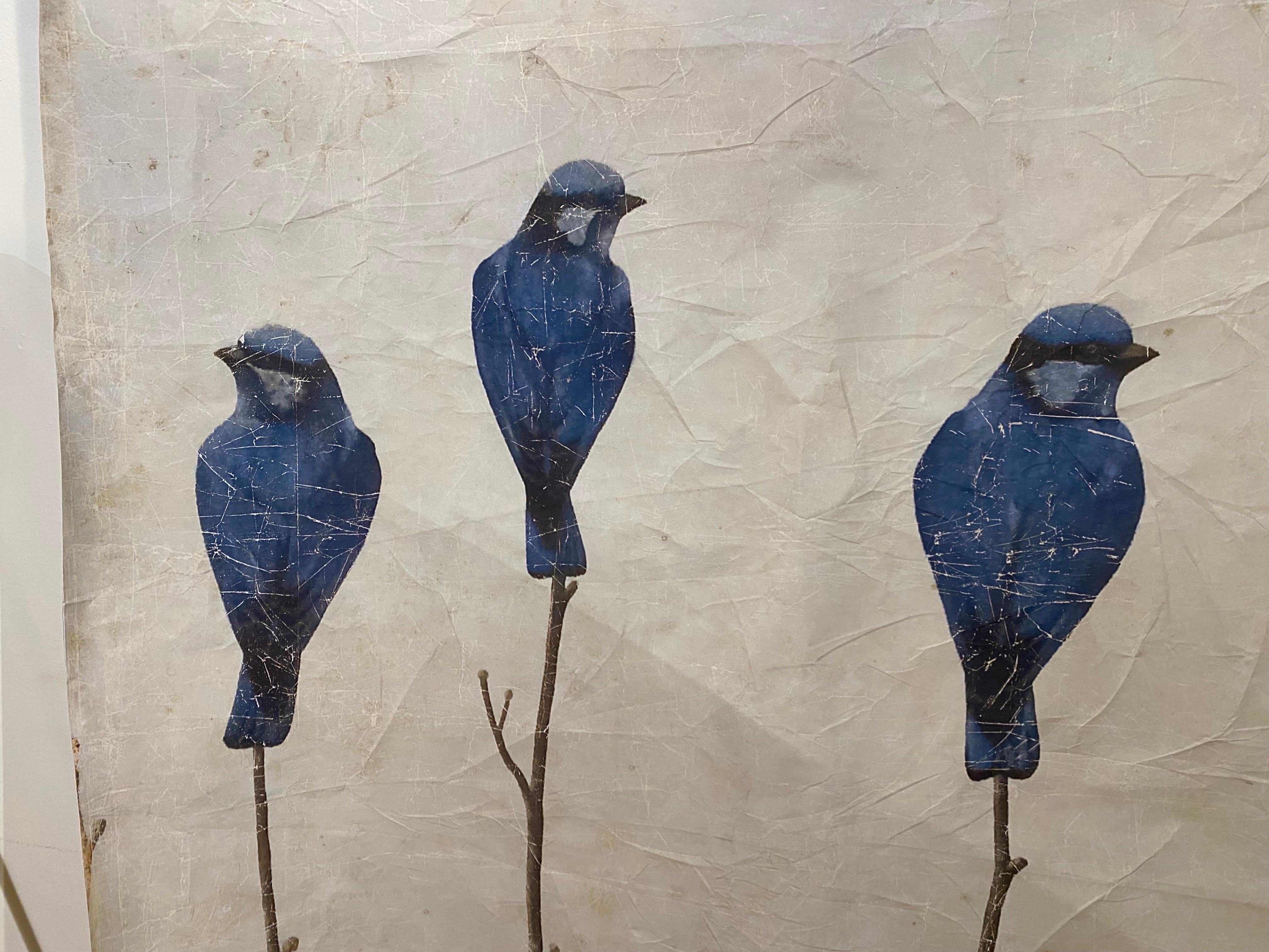 Panneaux de papier peint décoratifs français à tirage limité représentant des oiseaux en vente 2