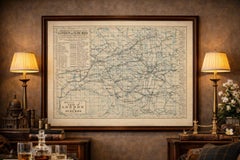 Decorative London Railway Map, Victorian Transport Plan of London & Suburbs 1885