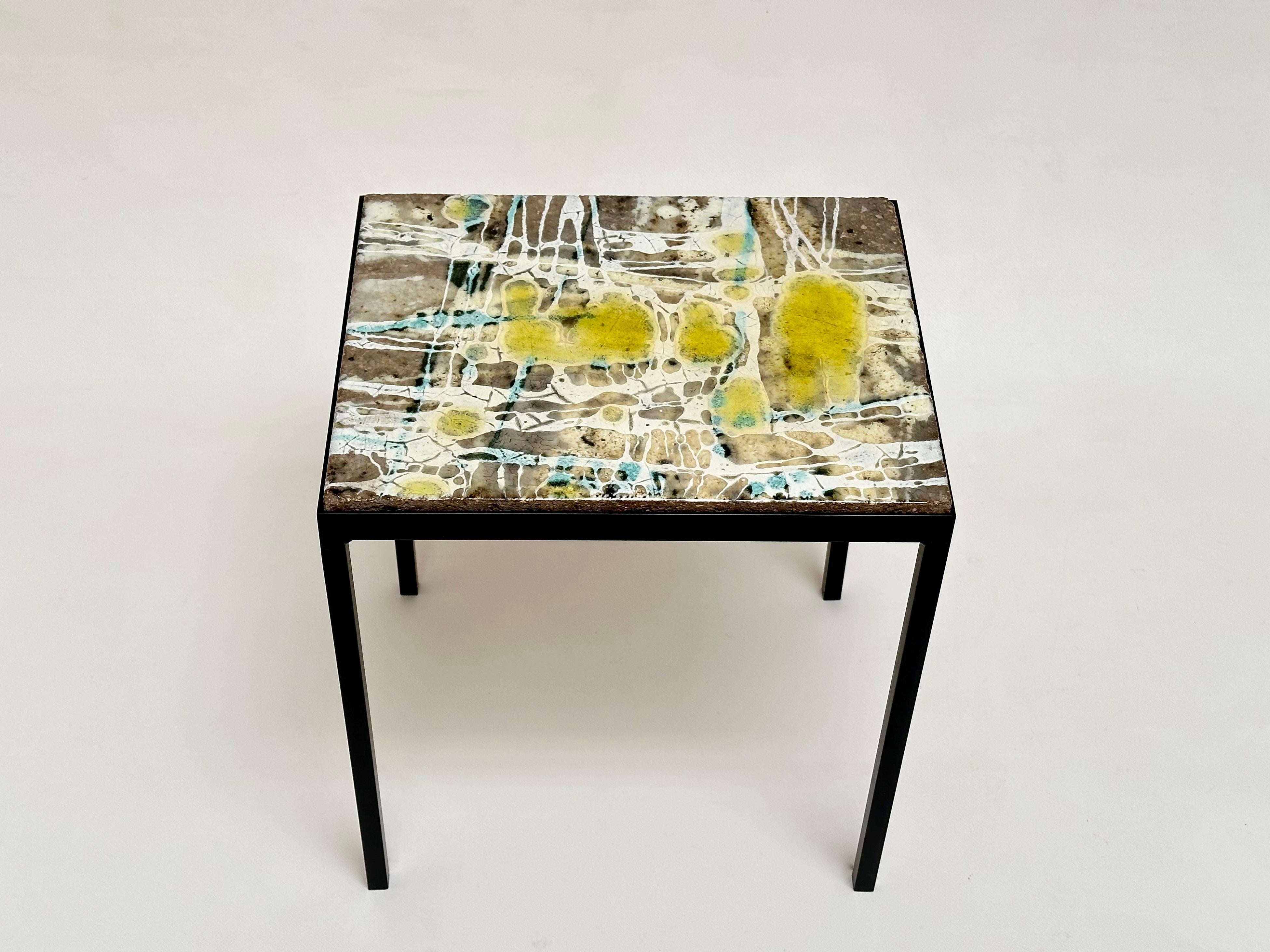 Mid-Century Modern Decorative Low Table, Jo Amado, France 1962 For Sale