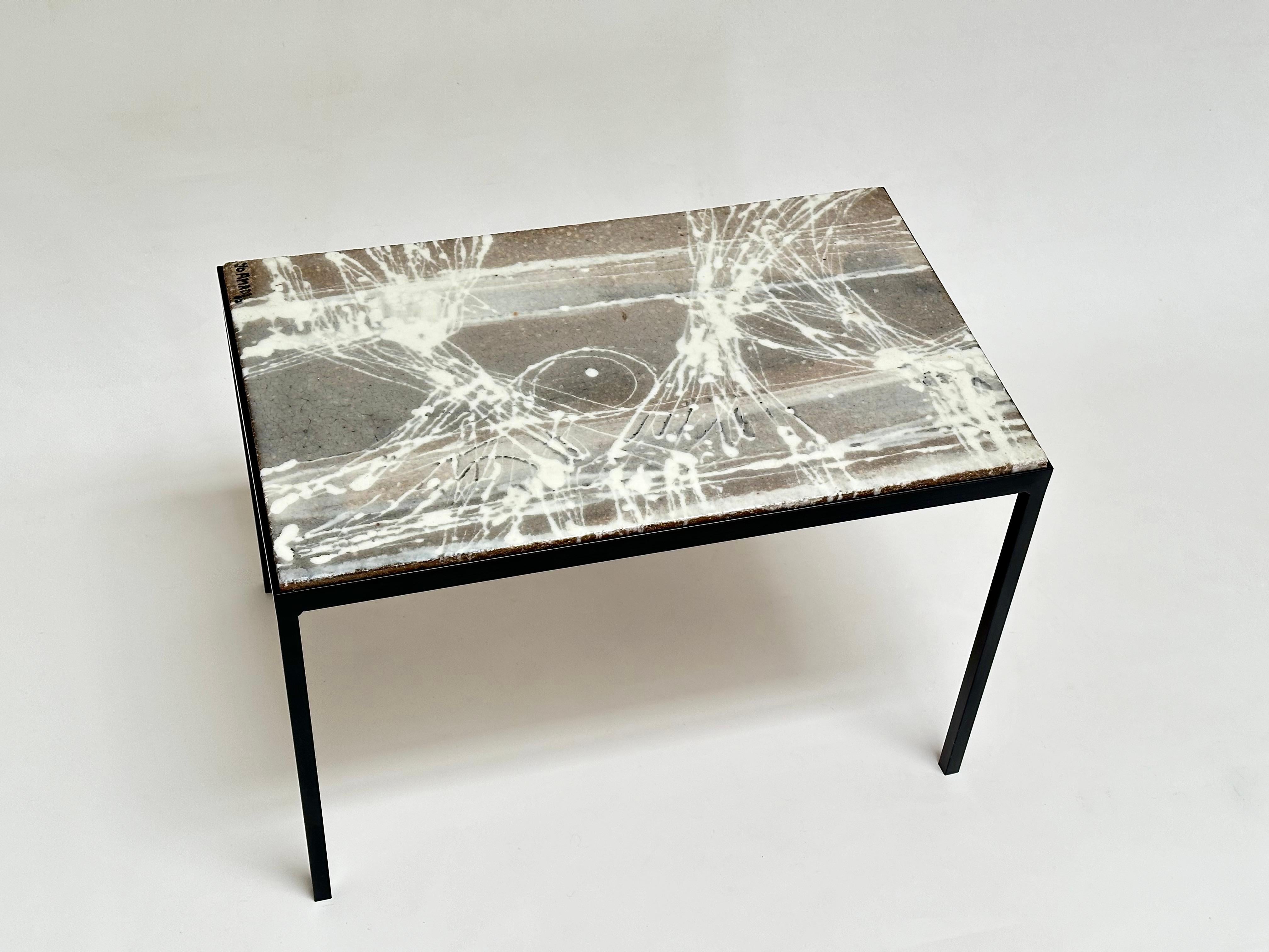 French Decorative Low Table, Jo Amado, France 1962 For Sale