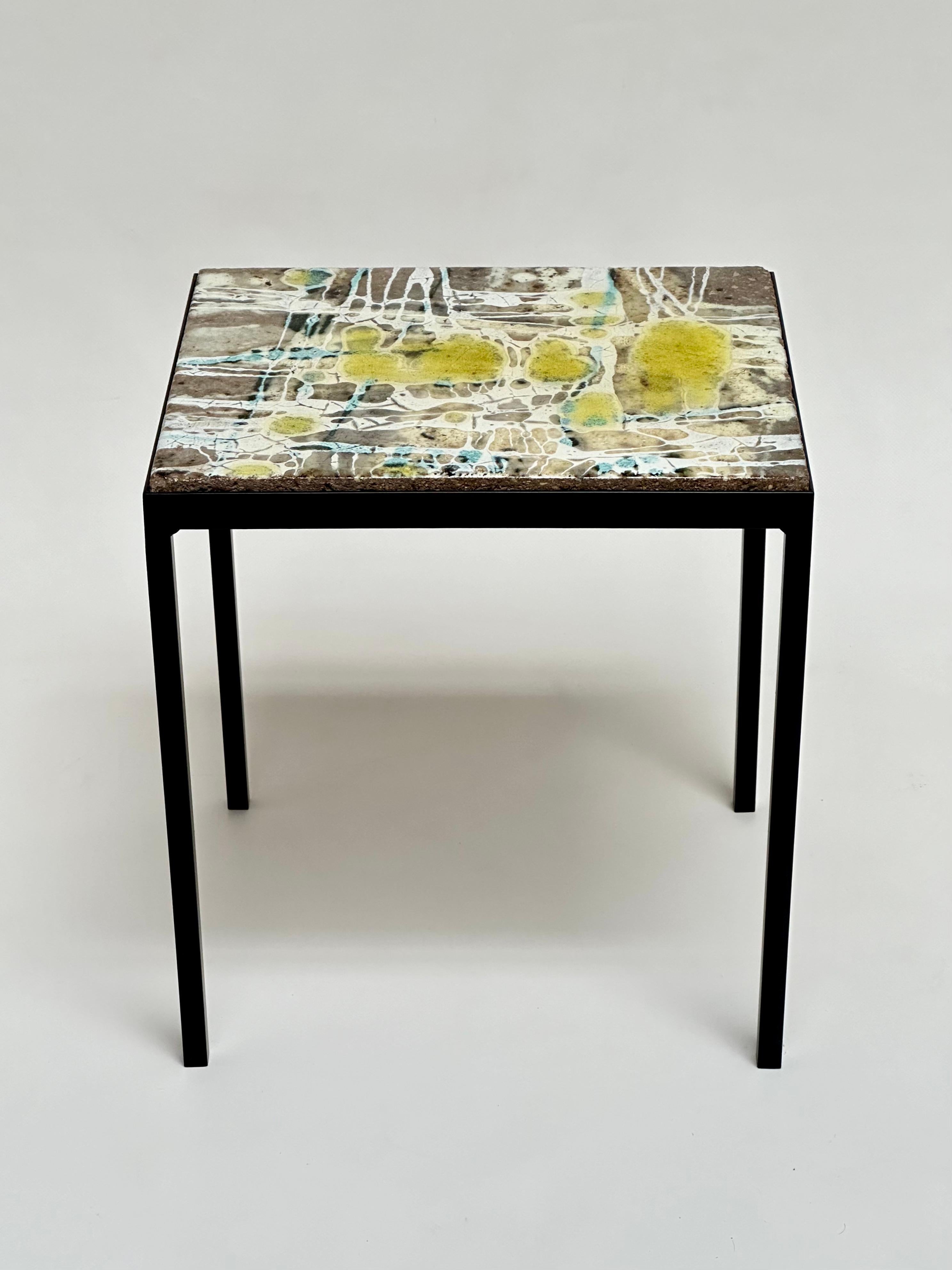French Decorative Low Table, Jo Amado, France 1962 For Sale