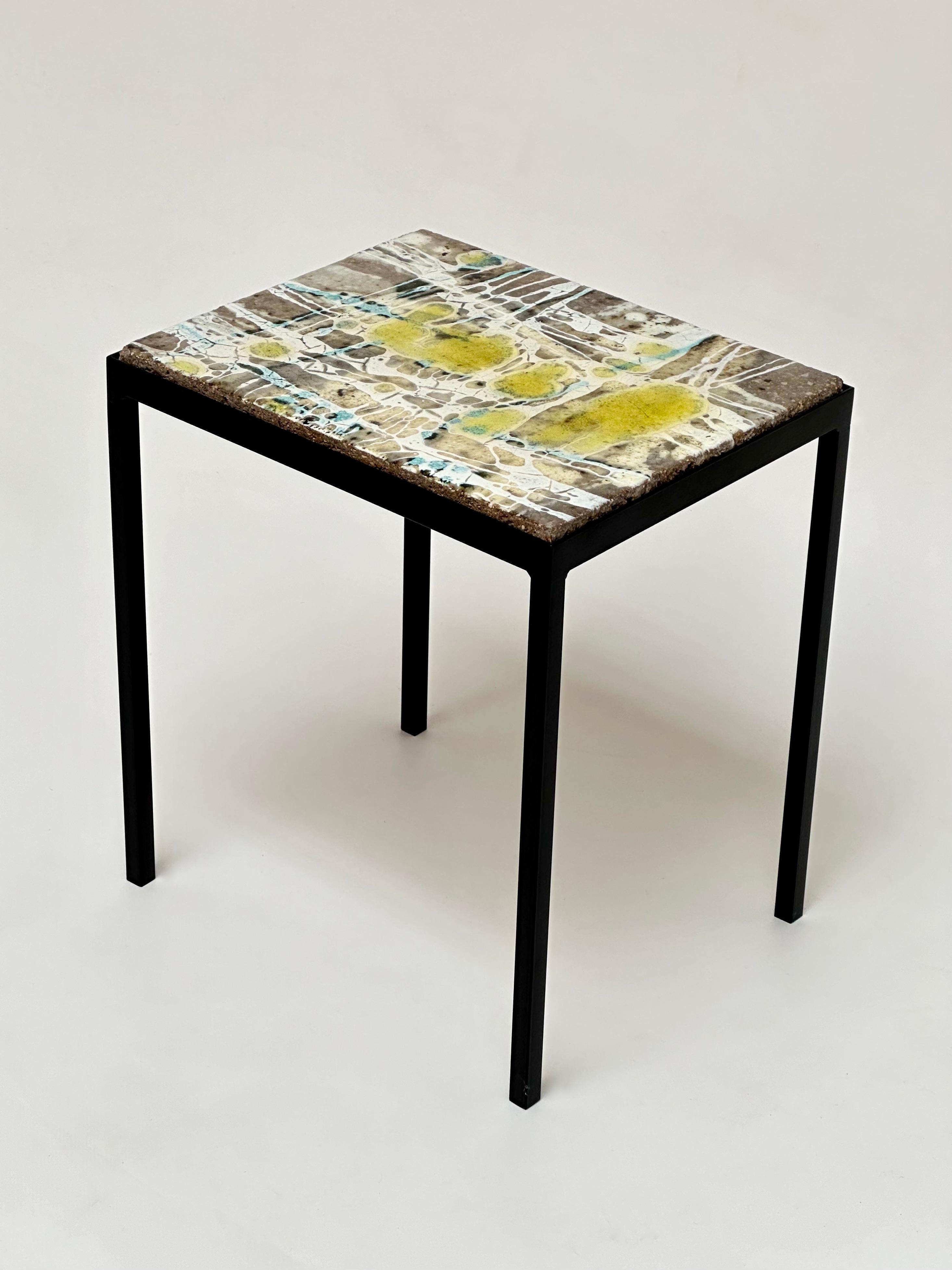 Mid-20th Century Decorative Low Table, Jo Amado, France 1962 For Sale