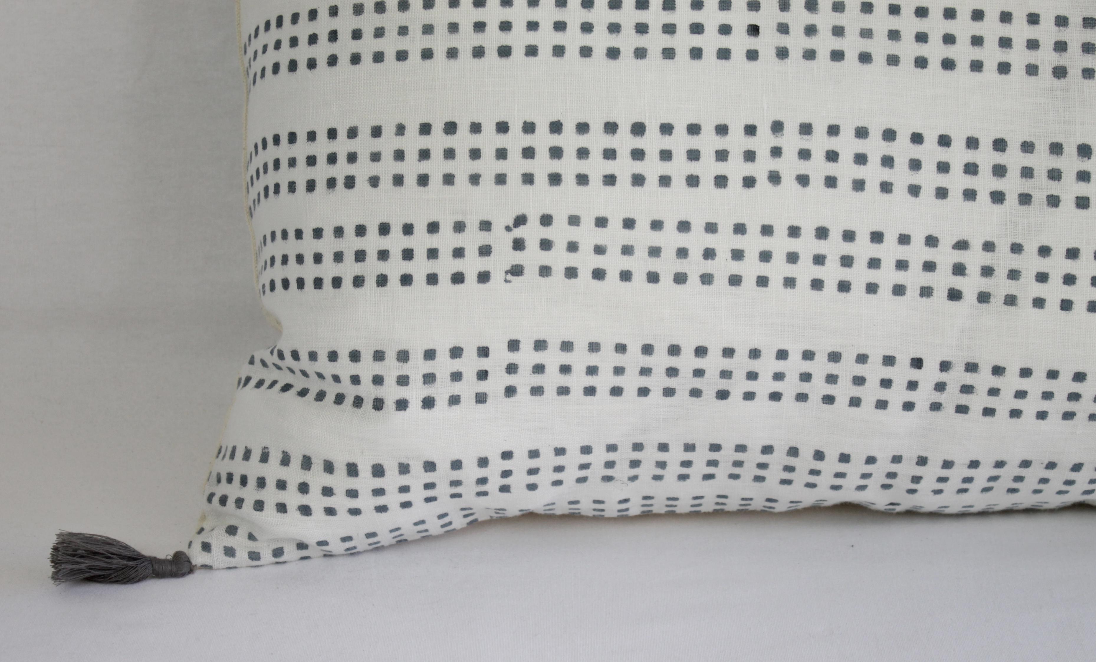Contemporary Decorative Lumbar Pillow with Fringe