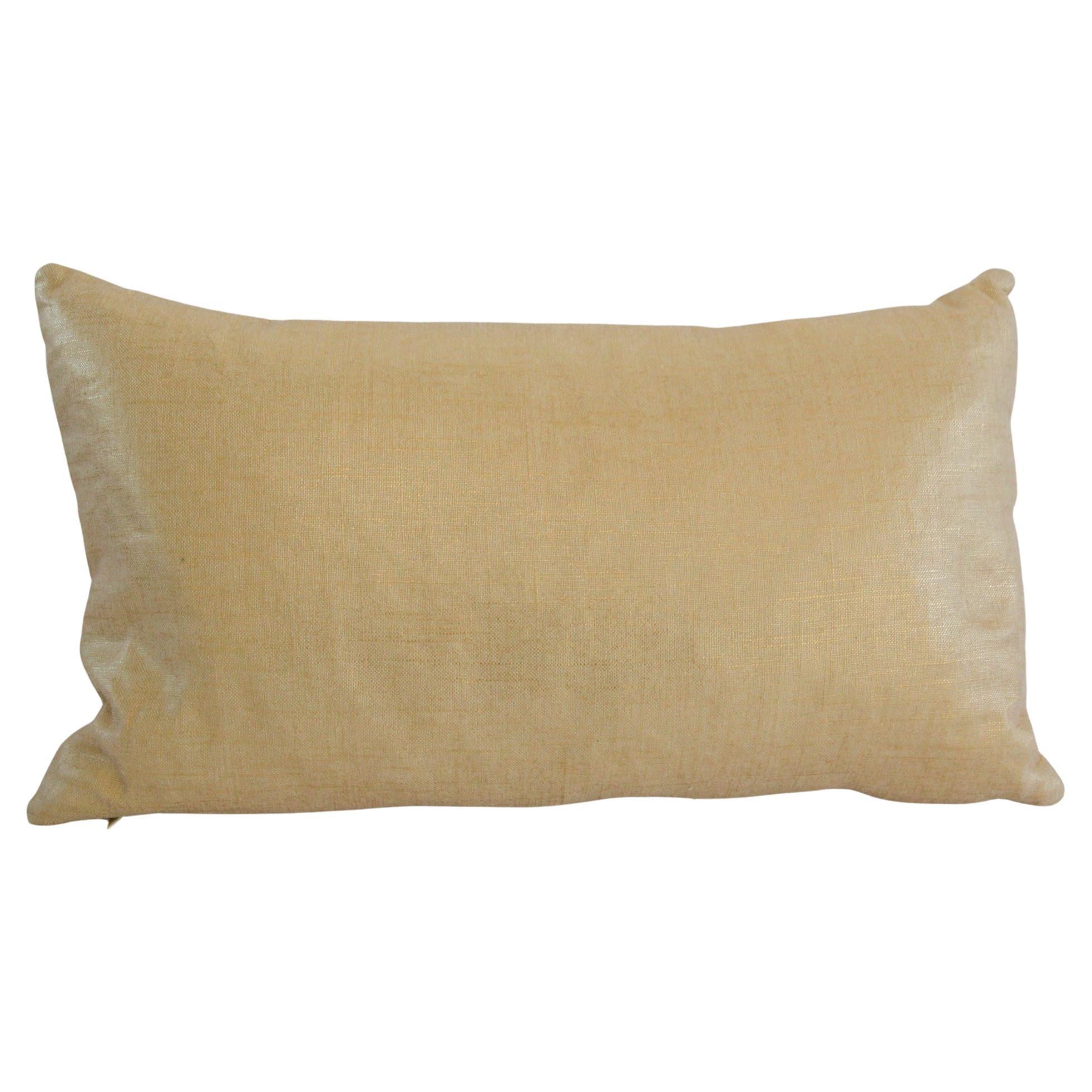 Vintage Lumbar Throw Pillow in Champagne Gold Shimmer For Sale