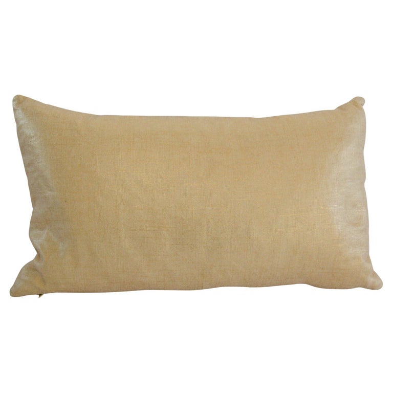 Vintage Lumbar Throw Pillow in Champagne Gold Shimmer For Sale at 1stDibs