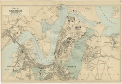Decorative Map of Chatham, Rochester and Gillingham, Naval Dockyard Plan, 1885