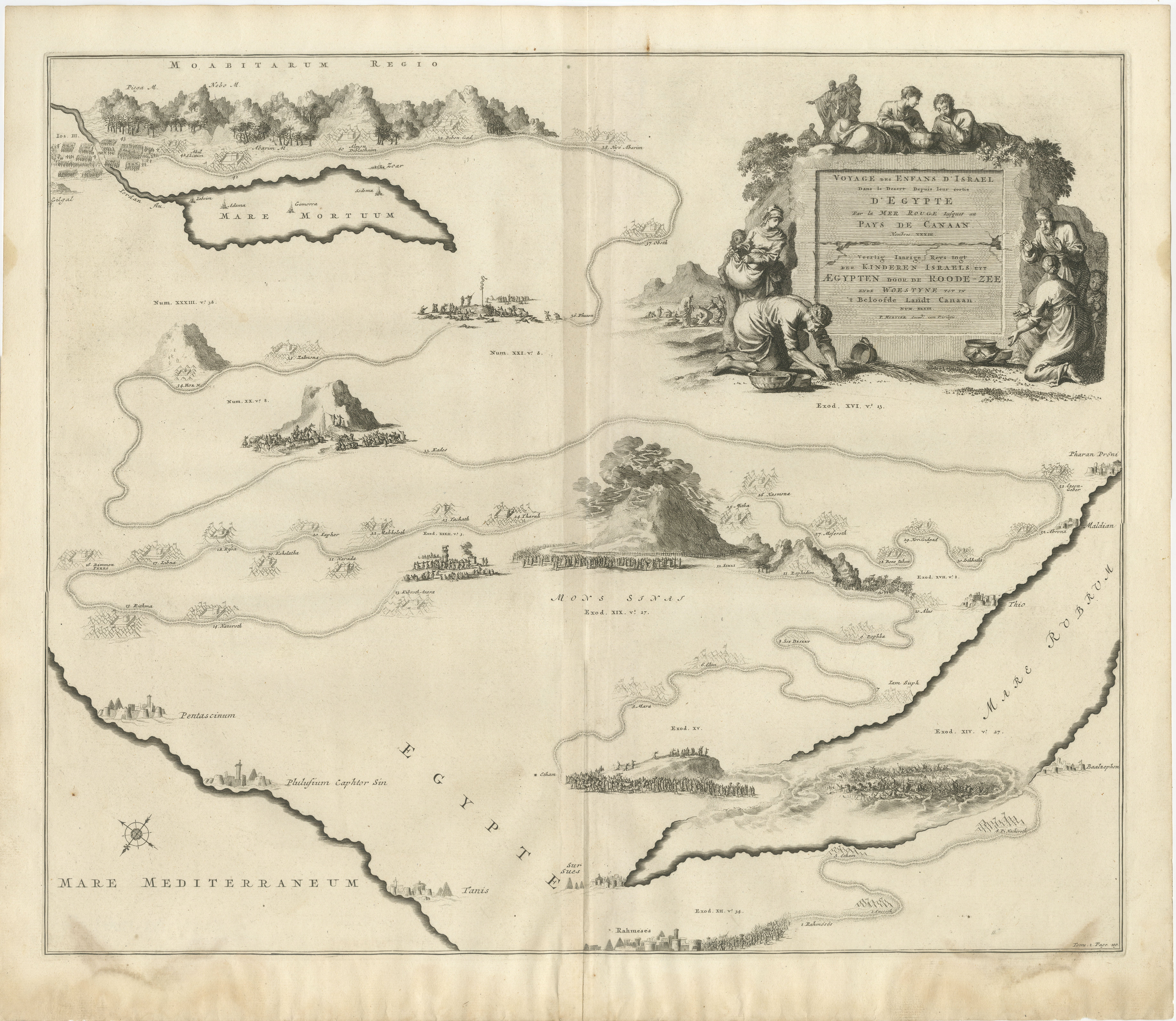 Carte décorative de la Lande, les pérégrinations de Moïse par Pieter Mortier, vers 1700

Carte décorative ancienne de la Lande illustrant l'Exode de Moïse et des enfants d'Israël de l'Égypte vers la Terre promise. Gravé et publié à Amsterdam par