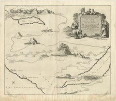 Decorative Map of the Holy Land, Wanderings of Moses by Pieter Mortier, ca. 1700