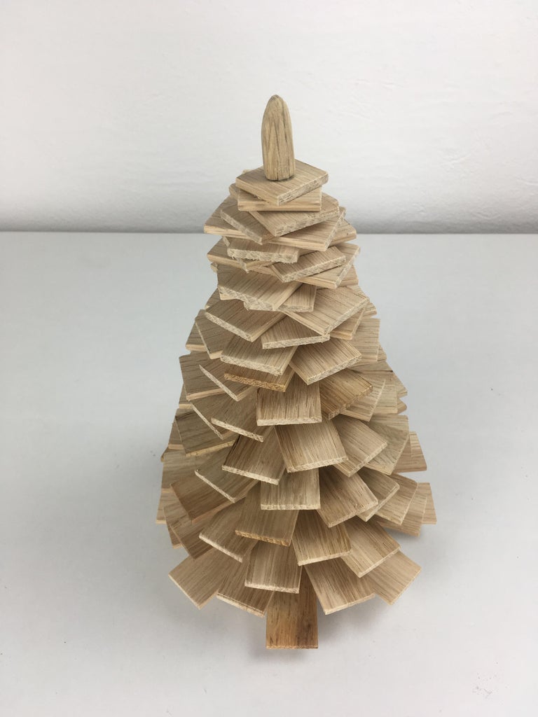 Decorative Medium Handmade Wooden Christmas Tree in Oak For Sale at 1stDibs