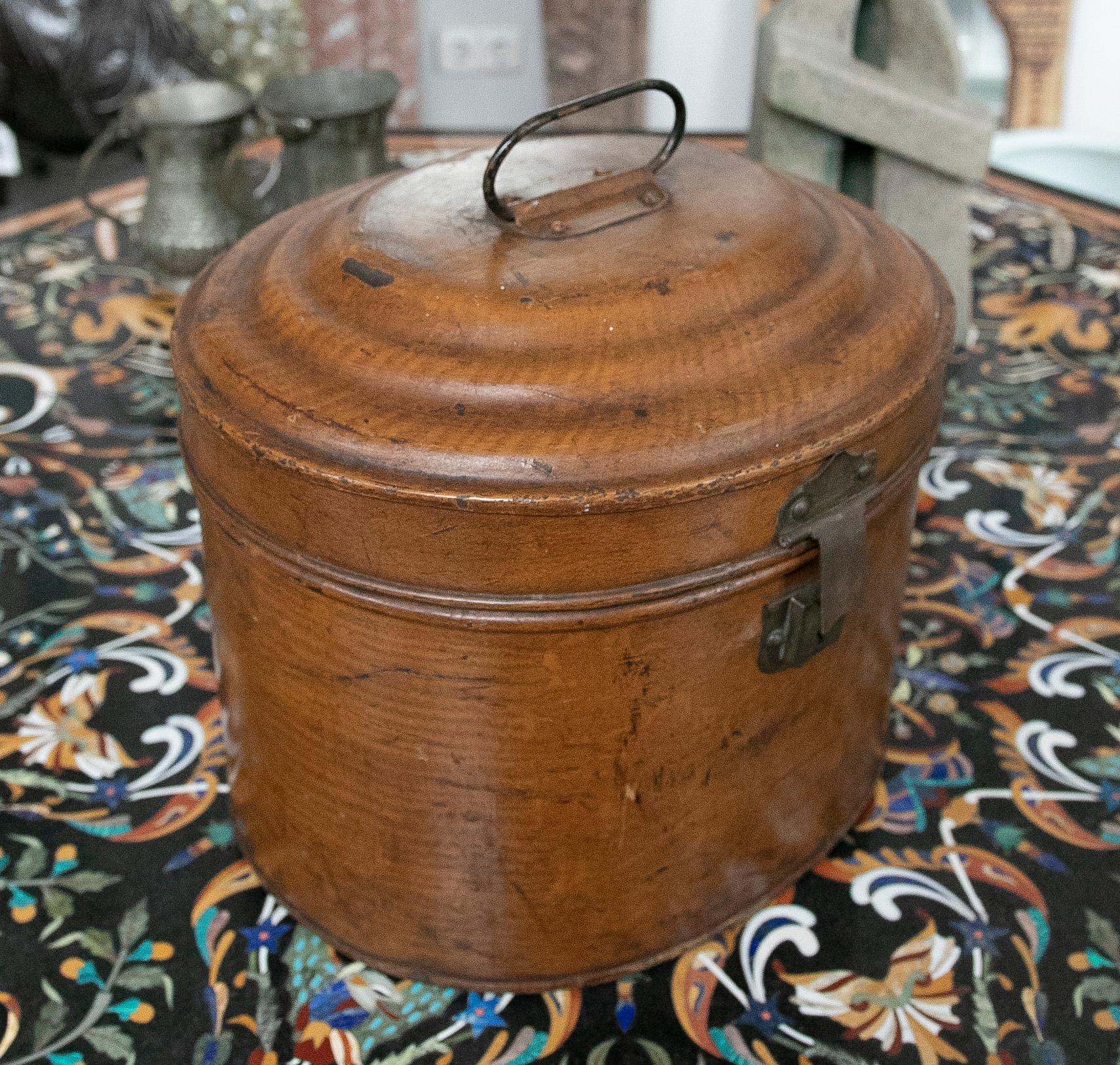 Spanish Decorative Metal Box in Brown Tone For Sale