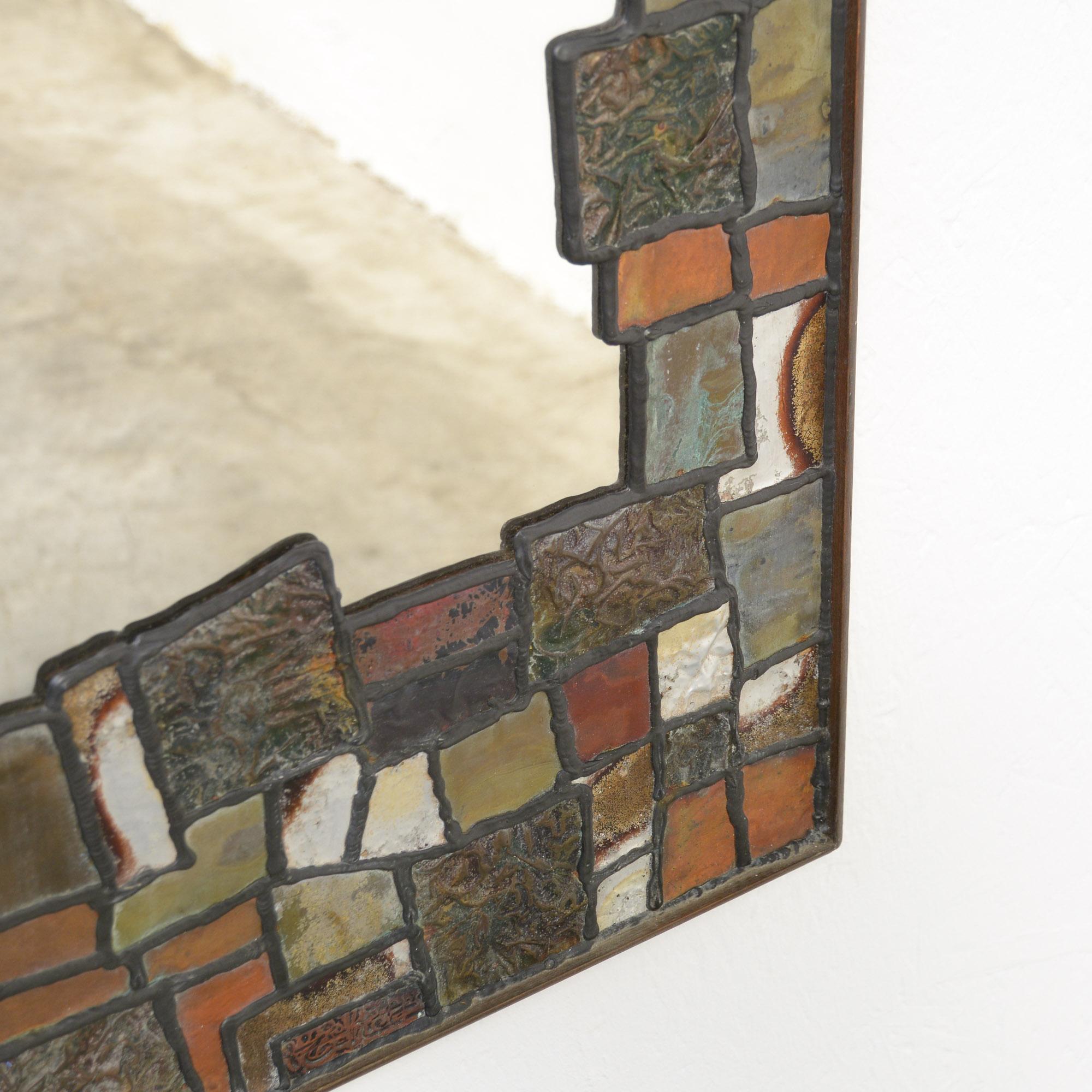 Decorative Metal Patchwork Mirror of the 1960s 3