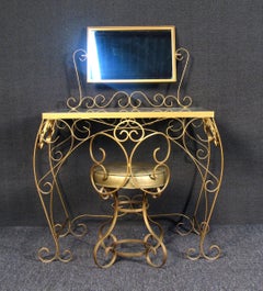 Vanity e sedia decorativa in metallo