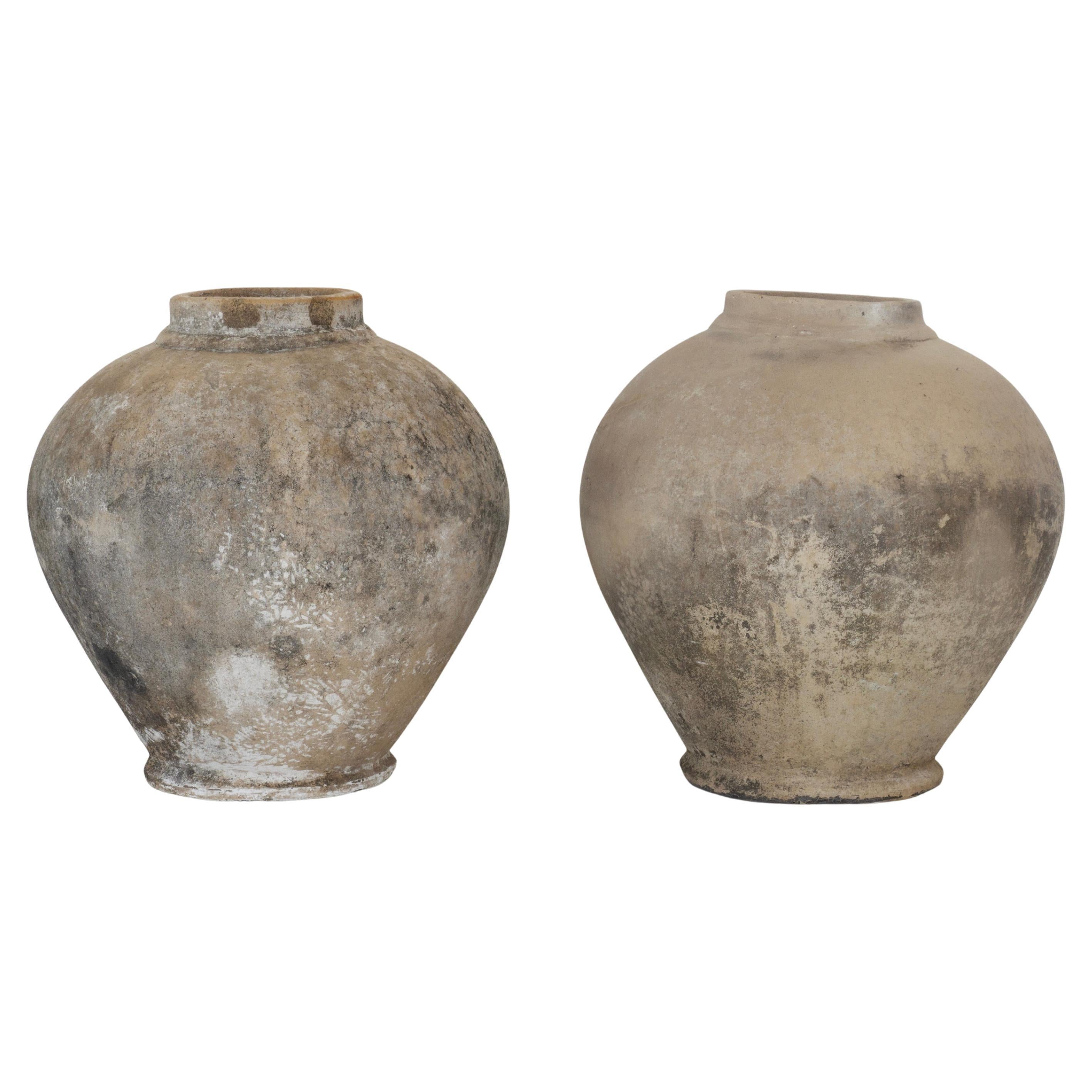 Set of Decorative Mexican Clay Vases. Auroras. XX Century. Herencias Collection.