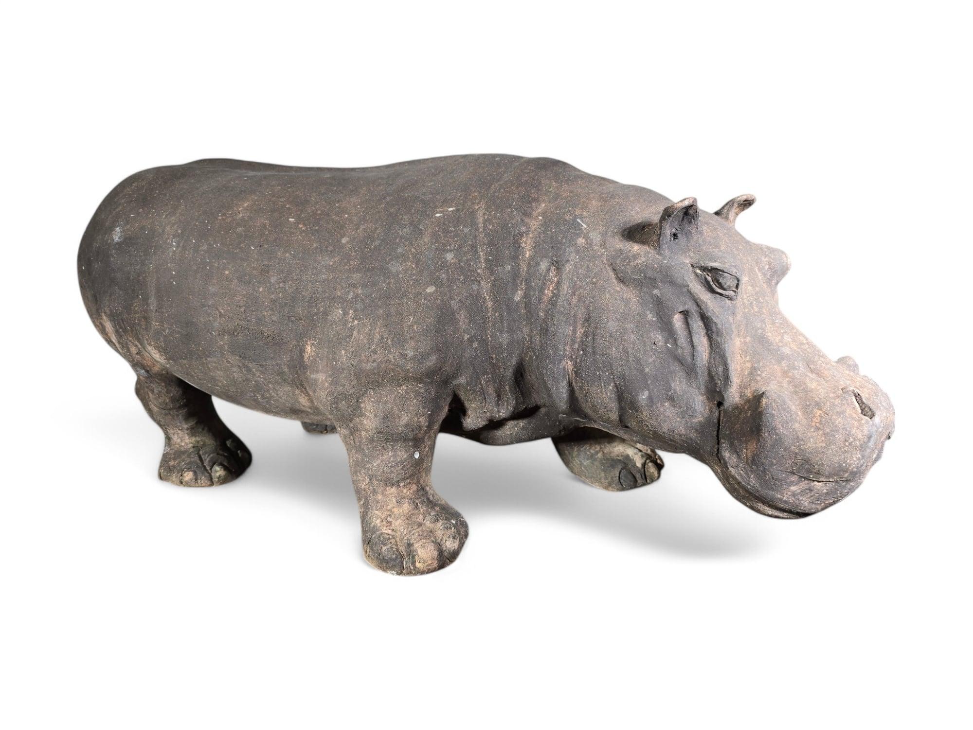 Ippopotamo decorativo in terracotta della metà del XX secolo, Toscana in vendita 6