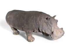 Ippopotamo decorativo in terracotta della metà del XX secolo, Toscana