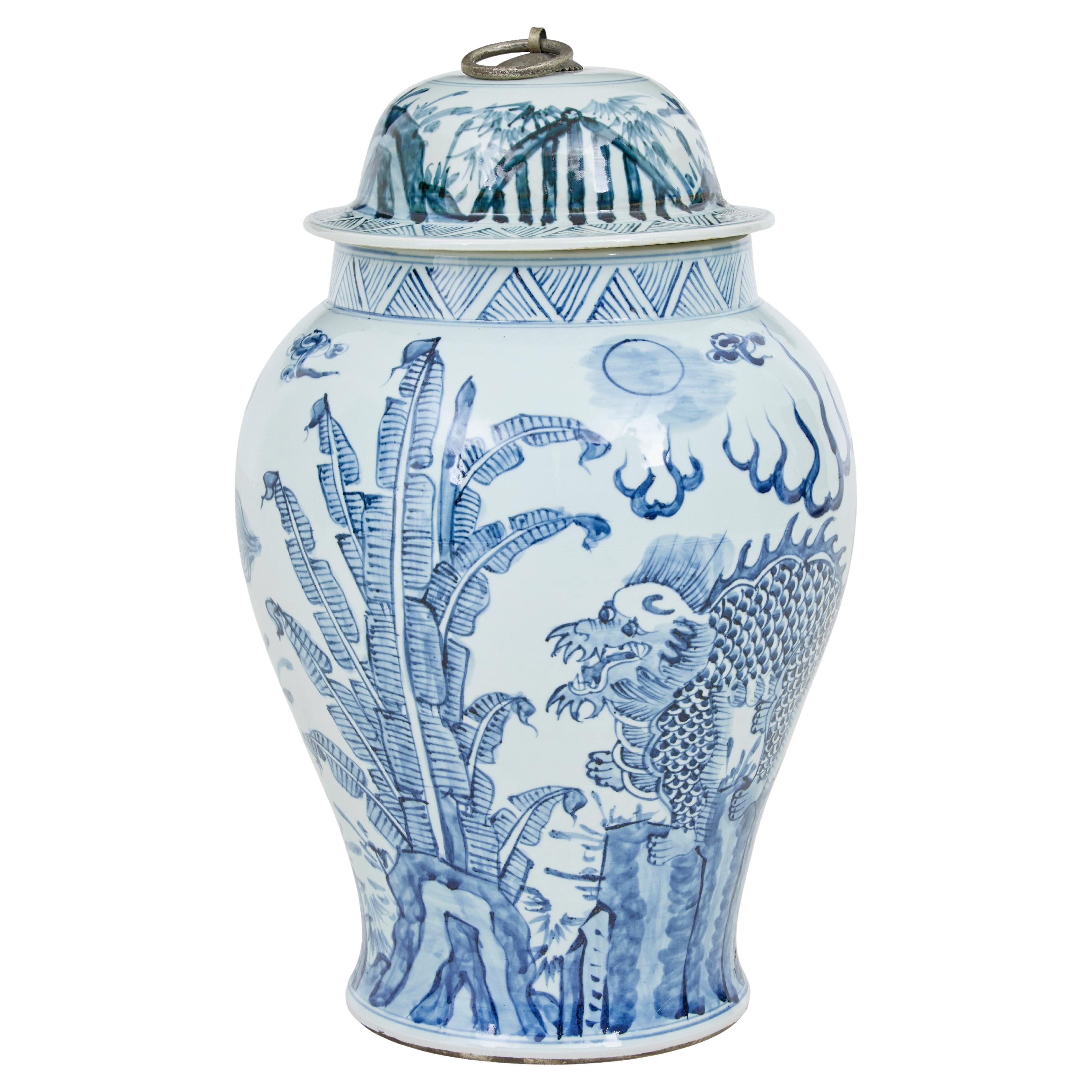 Decorative mid century ceramic ginger jar For Sale