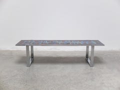 Decorative Mid-Century Coffee Table with Ceramic Tile by De Nisco, 1960s