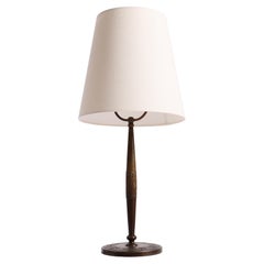 Decorative Mid-Century Danish Table Lamp in Brass, 1940s
