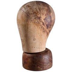 Decorative Midcentury Finnish Vintage Wooden Hat Block