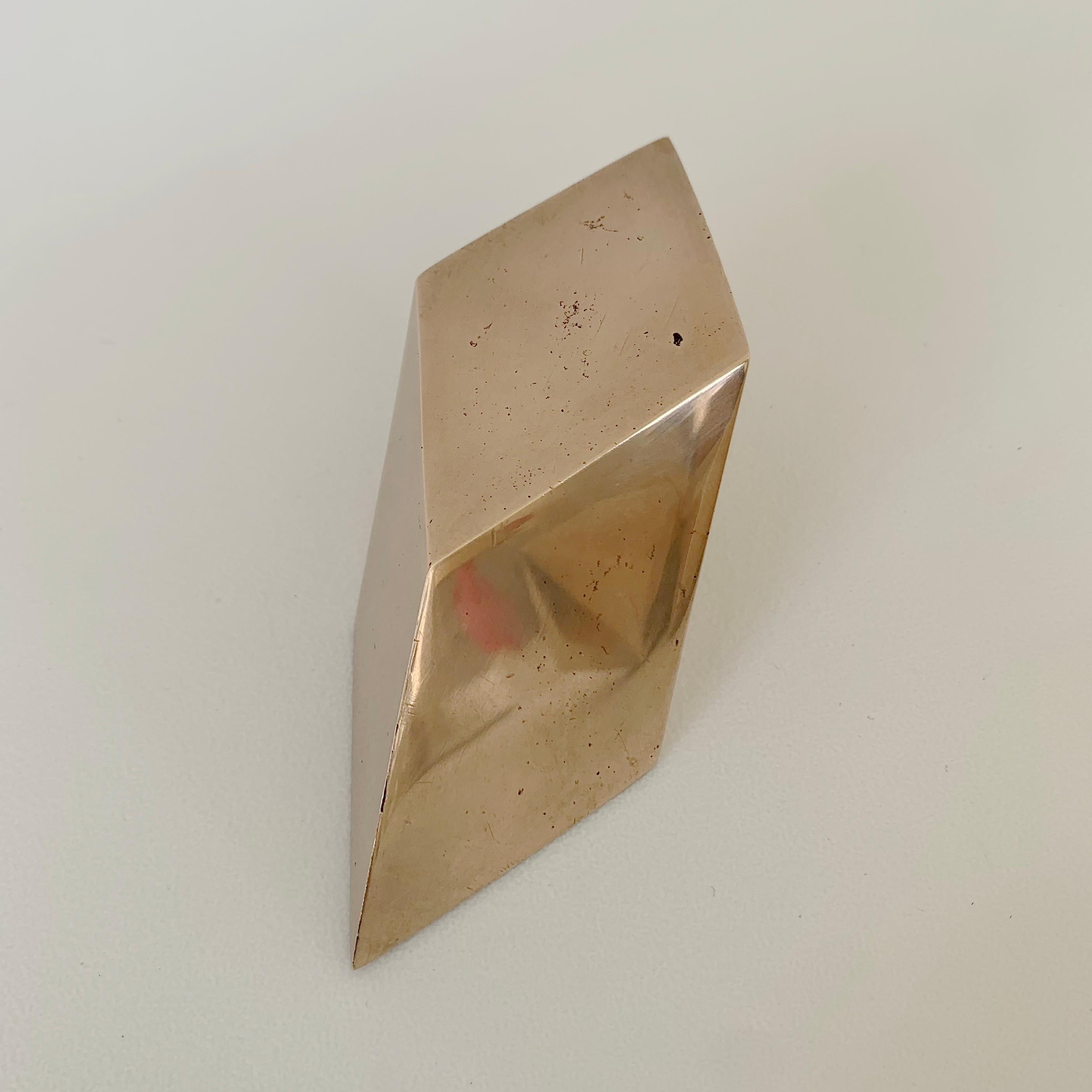 Gold Bronze Decorative Geometrical Forms, circa 1960, France. For Sale 3