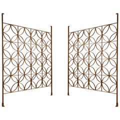 Decorative Mid-Century Modern Architectural Iron Brass Room Divider or Screen
