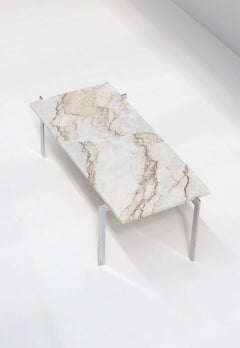 Decorative Mid-Century Modern Coffee Table in Marble and Chrome, 1960s