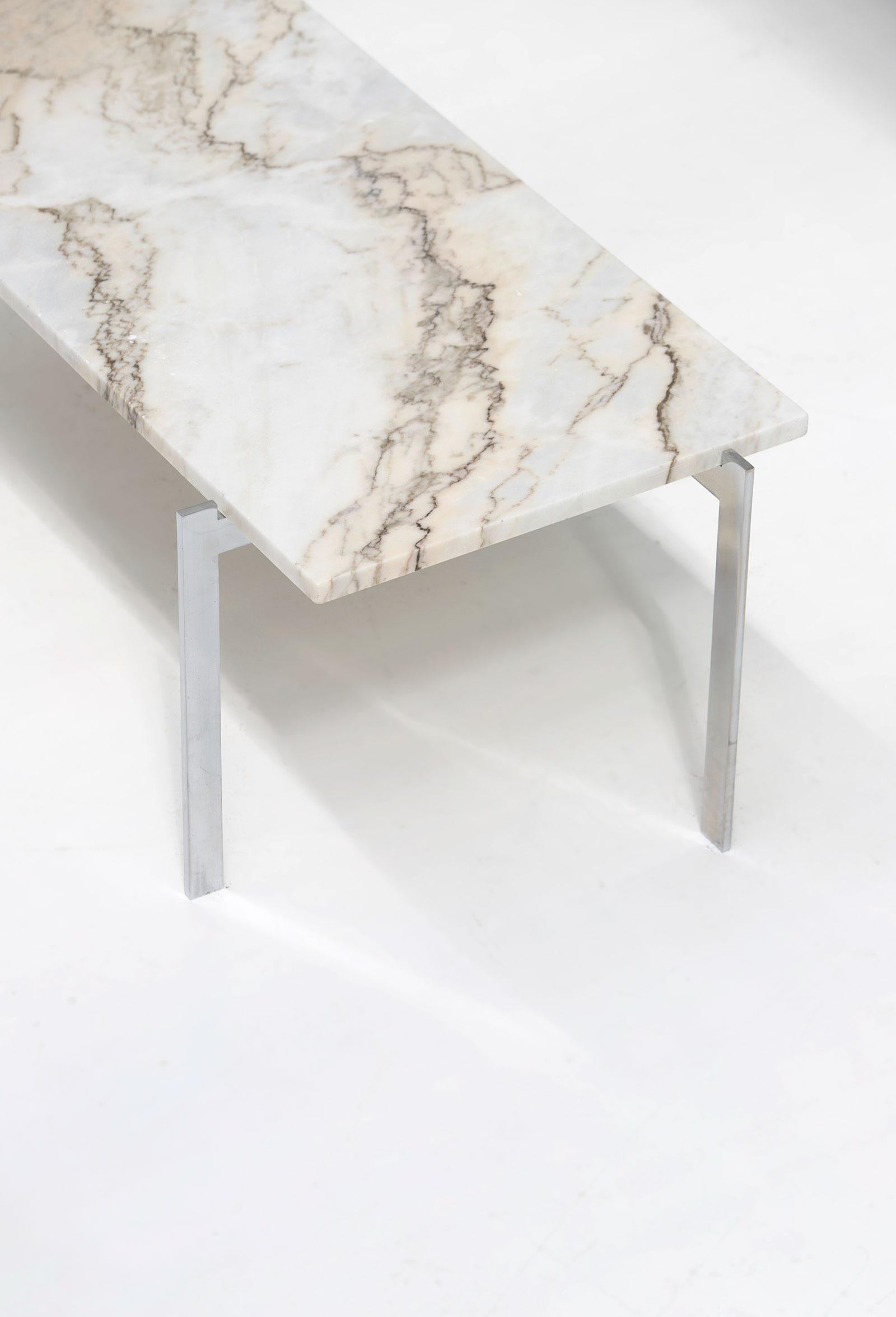 European Decorative Mid-Century Modern Coffee Table in Marble and Chrome, 1960s