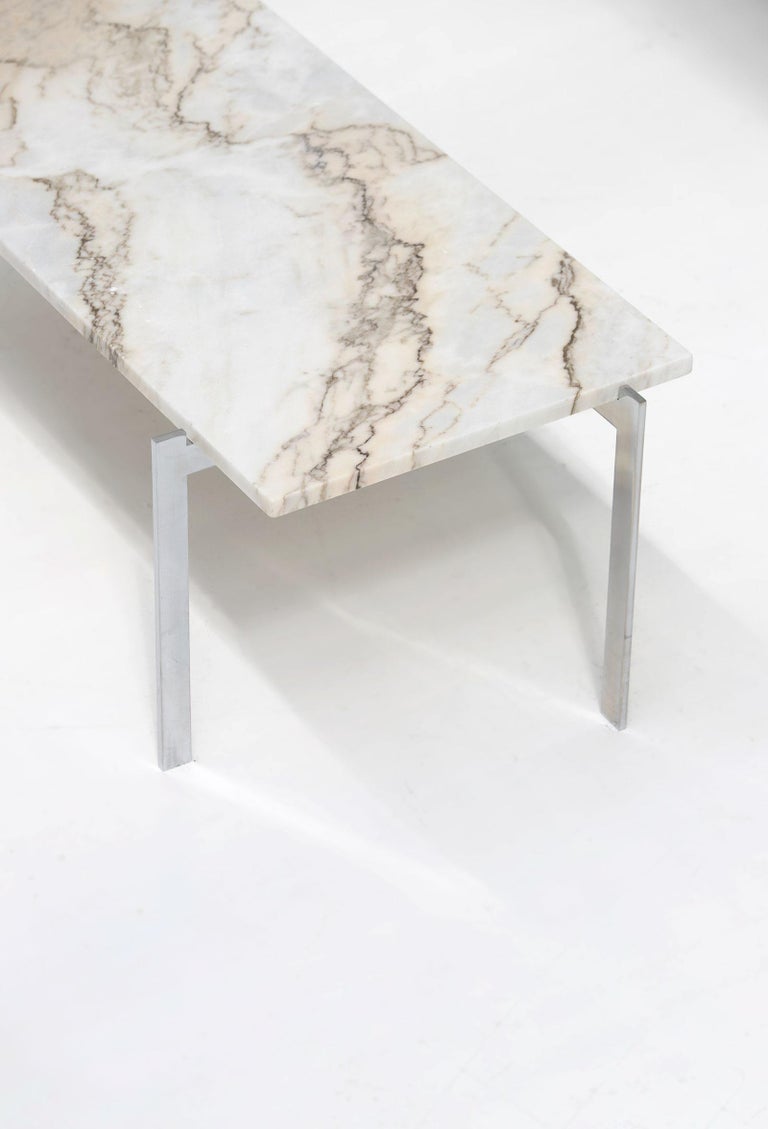 European Decorative Mid-Century Modern Coffee Table in Marble and Chrome, 1960s For Sale