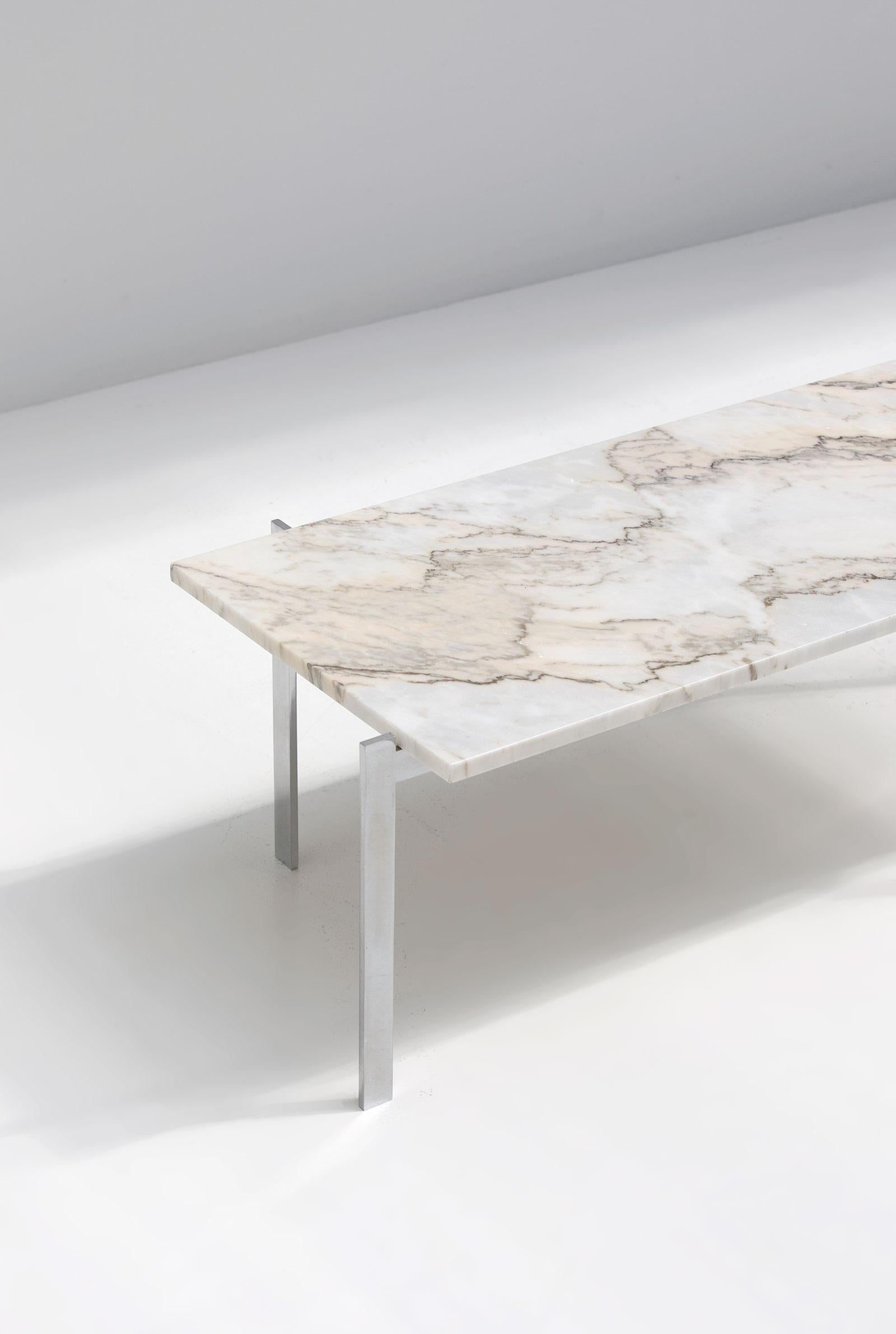 20th Century Decorative Mid-Century Modern Coffee Table in Marble and Chrome, 1960s