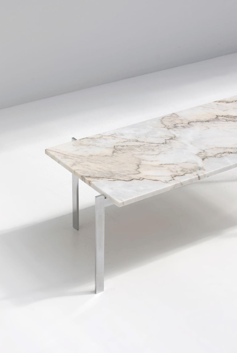 20th Century Decorative Mid-Century Modern Coffee Table in Marble and Chrome, 1960s For Sale