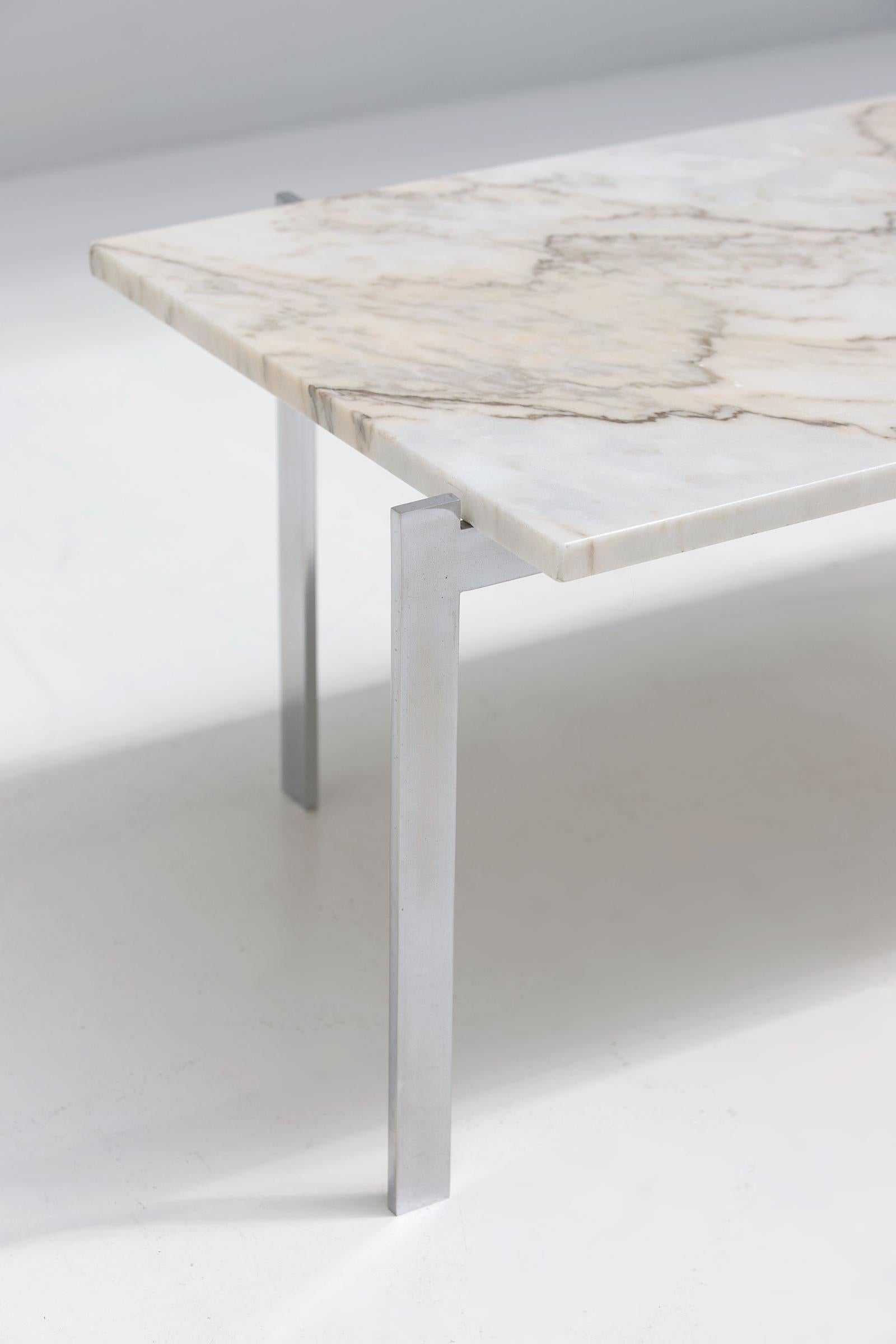 Decorative Mid-Century Modern Coffee Table in Marble and Chrome, 1960s 1