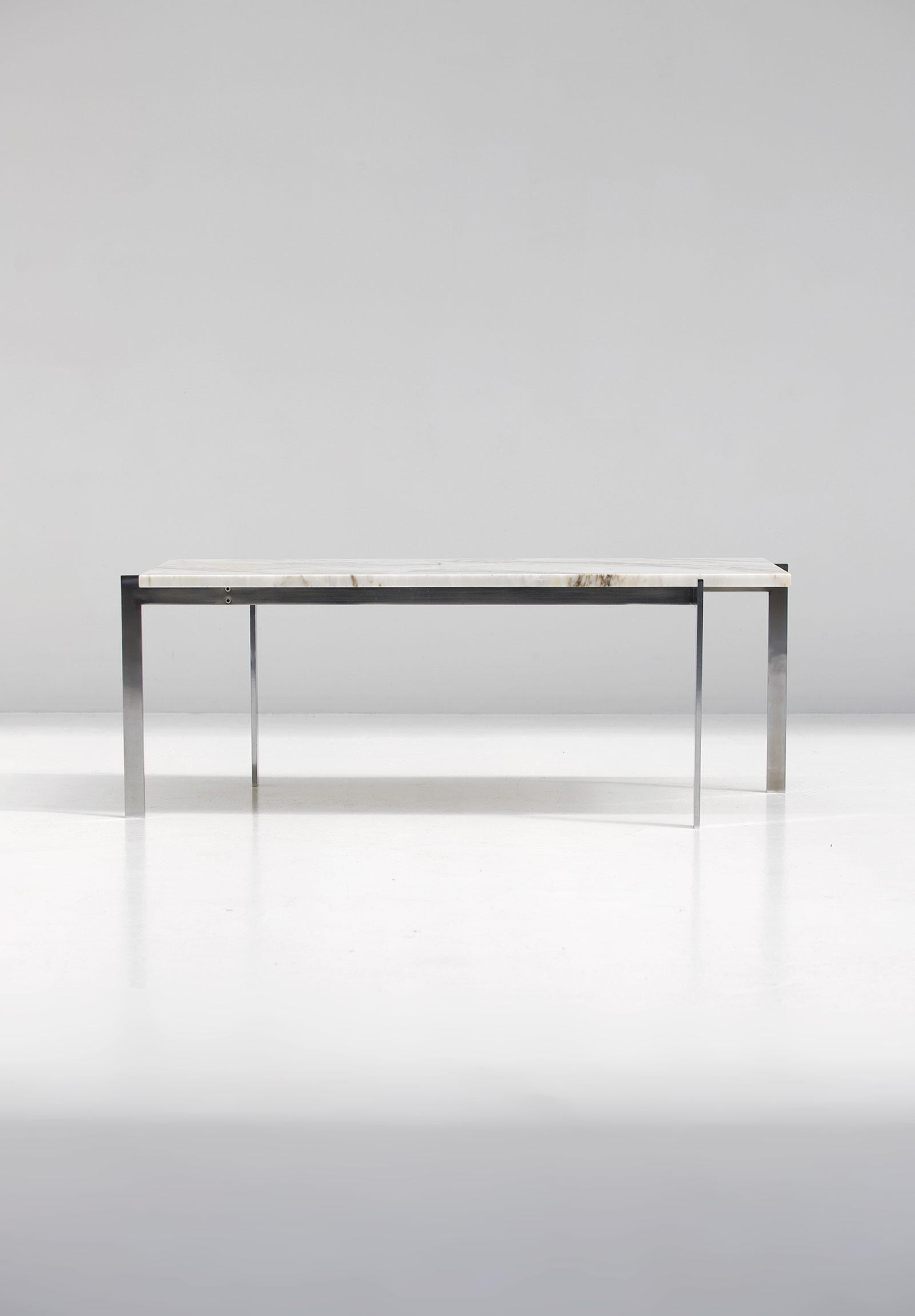 Decorative Mid-Century Modern Coffee Table in Marble and Chrome, 1960s 3