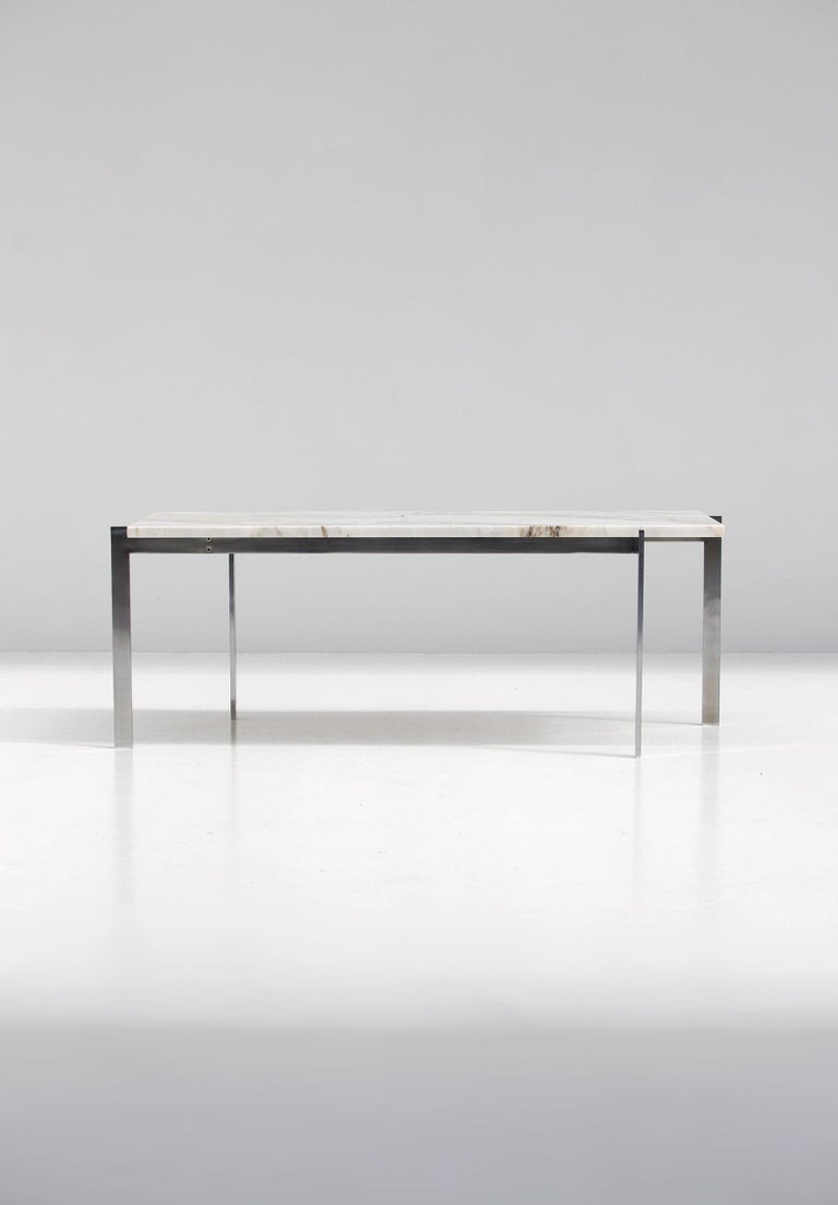 Decorative Mid-Century Modern Coffee Table in Marble and Chrome, 1960s For Sale 3