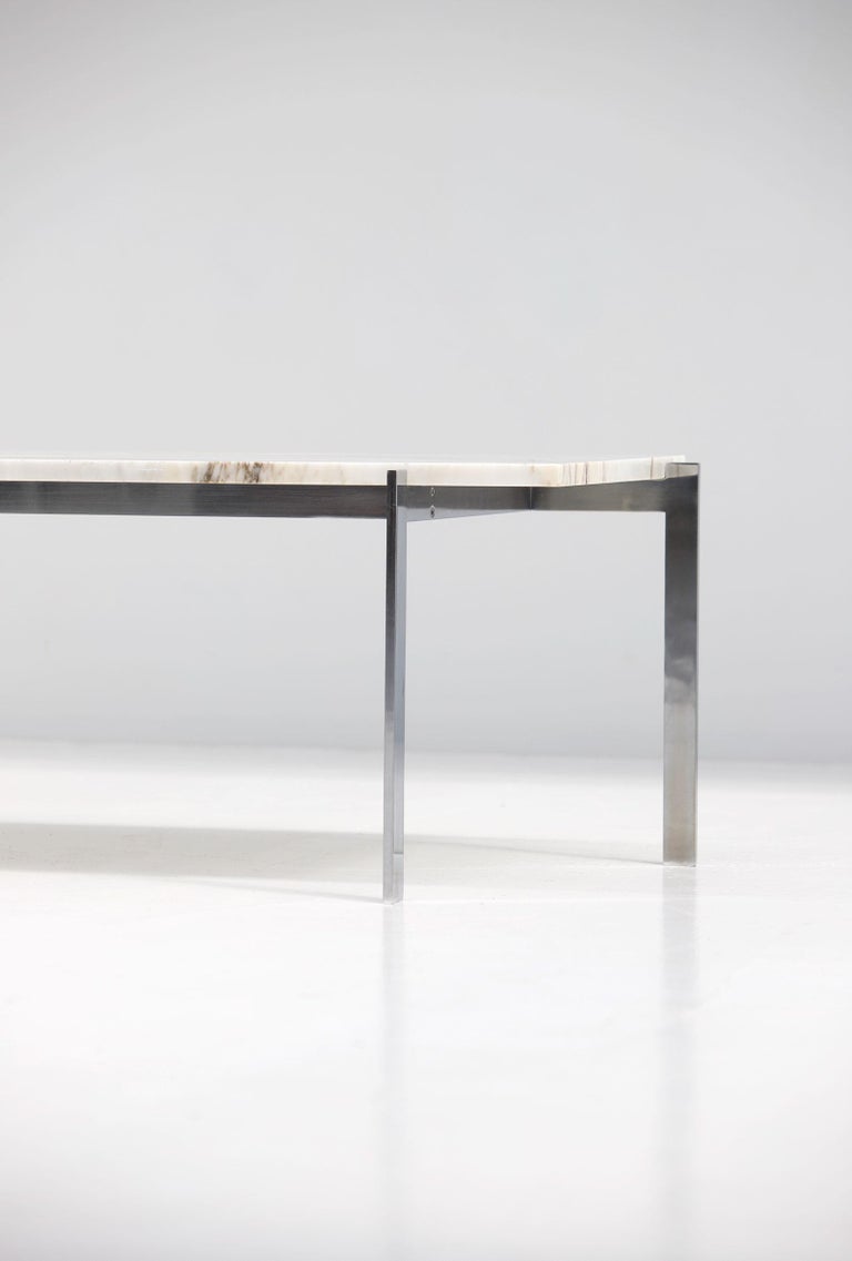 Decorative Mid-Century Modern Coffee Table in Marble and Chrome, 1960s For Sale 4