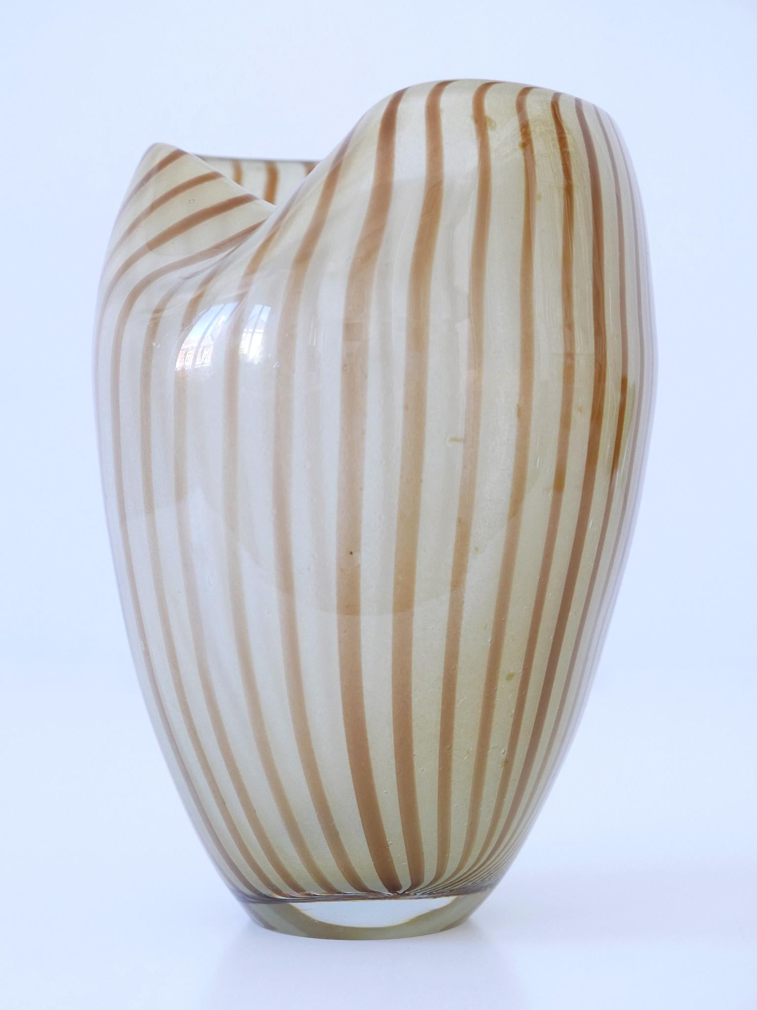 Mid-Century Modern Decorative Mid Century Modern Murano Glass Vase Italy 1960s  For Sale