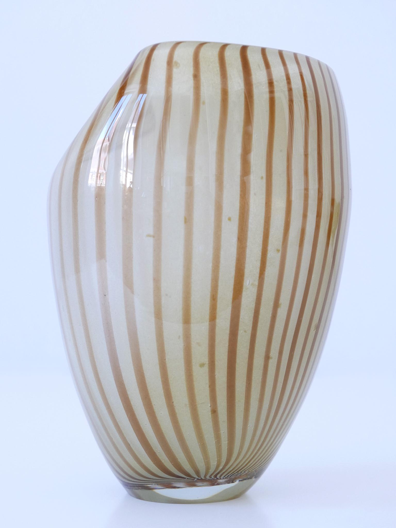 Italian Decorative Mid Century Modern Murano Glass Vase Italy 1960s  For Sale