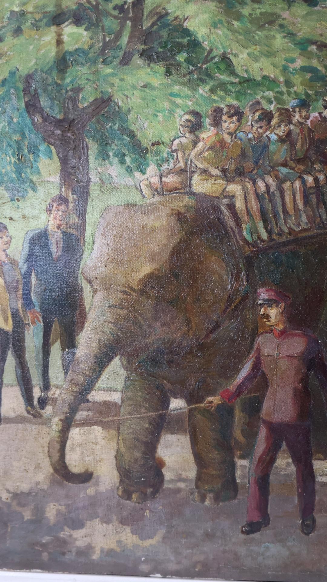 English Decorative Mid Century Painting In Regent’s Park London For Sale