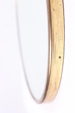 Mirror Decorative Midcentury Wall Mirror in Brass, Made in Sweden, 1950s