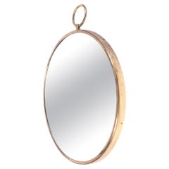 Mirror Decorative Midcentury Wall Mirror in Brass, Made in Sweden, 1950s