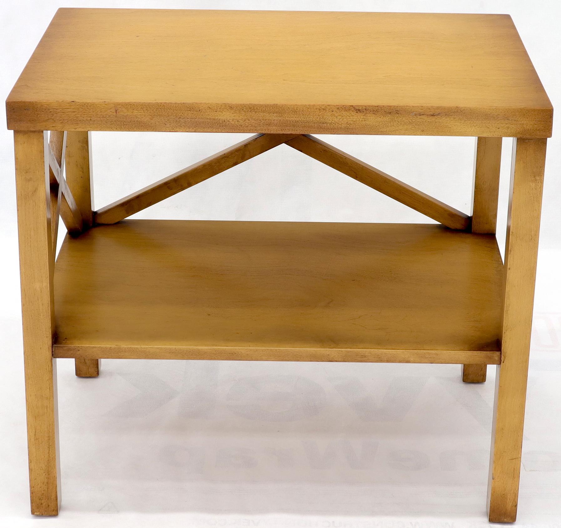 Mid-Century Modern Decorative Modern Design Faux Finish One Shelf Side End Table For Sale