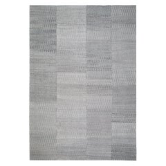 Decorative Modern Flat-Weave Rug in Textured Grey Color