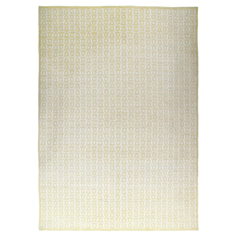 Decorative Modern Handknotted Rug with a Subtle, Geometric Pattern For ...