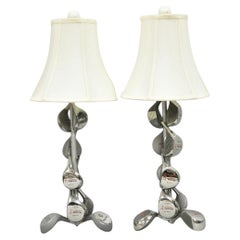 Decorative Modern Real Golf Club Mancave Game Room Table Lamps - a Pair